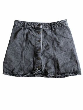 Forever 21 Washed Black Button-Front Mini Skirt size 26